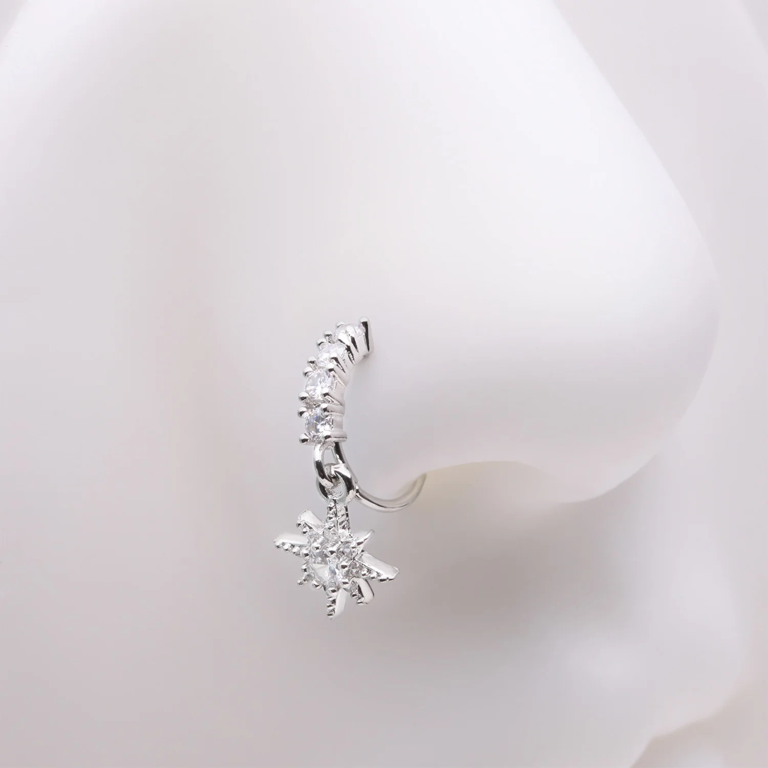 Cosmic Starburst Sparkle Multi-Gem Lined Bendable Hoop Ring - Image 2