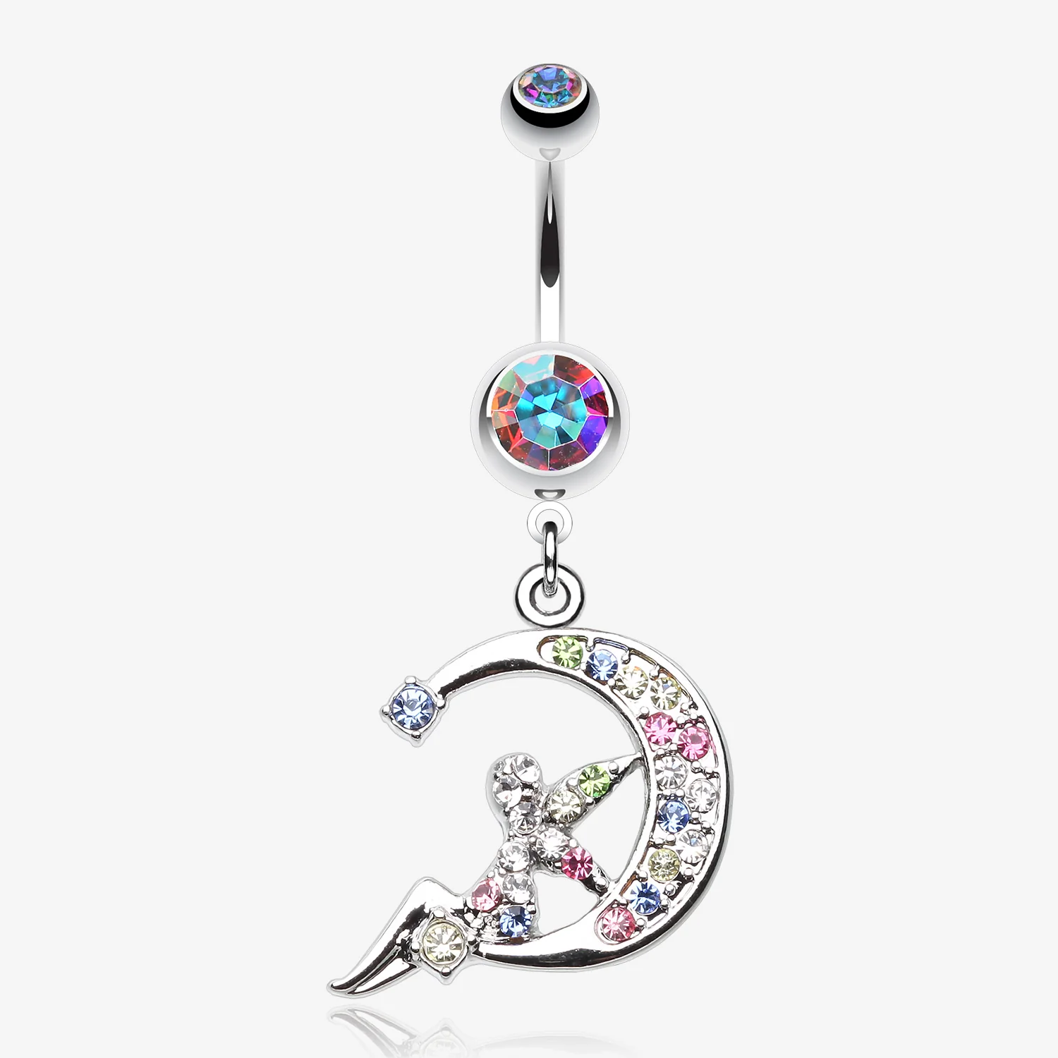 Crescent Moon Fairy Belly Button Ring