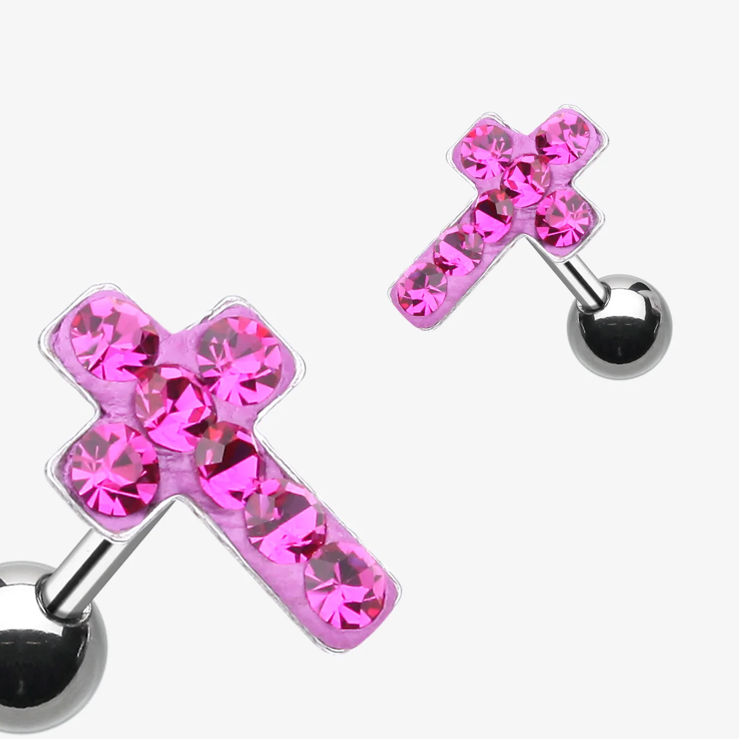 Cross Multi-Gem Cartilage Earring - Image 2