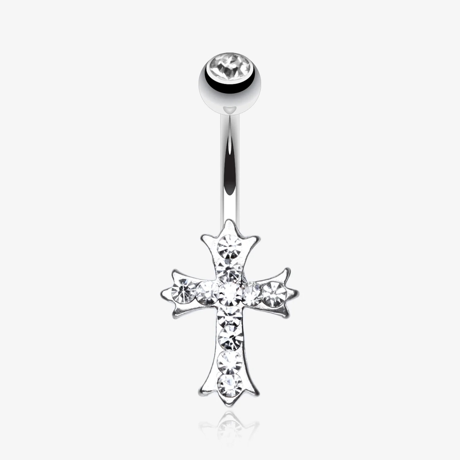 Cross Sparkle Belly Ring
