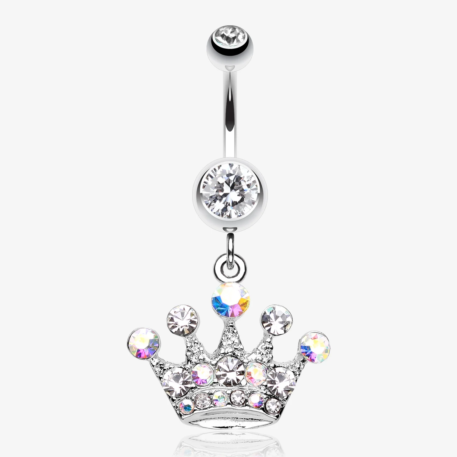 Crown Jewel Multi-Gem Belly Button Ring