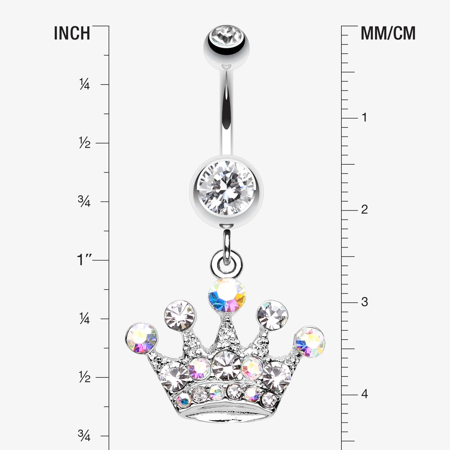 Crown Jewel Multi-Gem Belly Button Ring - Image 2