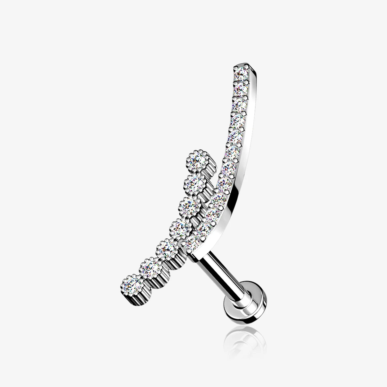 Curvature Sparkle Lined Internally Threaded Labret