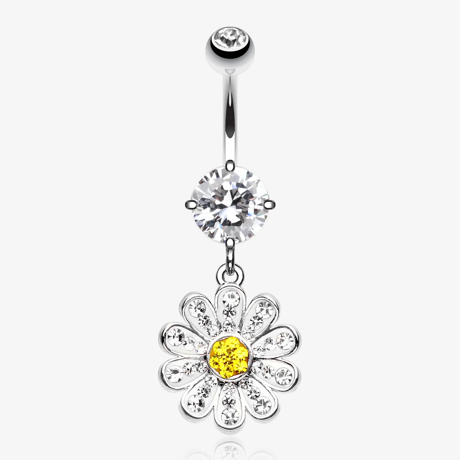 Cutesy Daisy Multi-Gem Sparkle Belly Button Ring