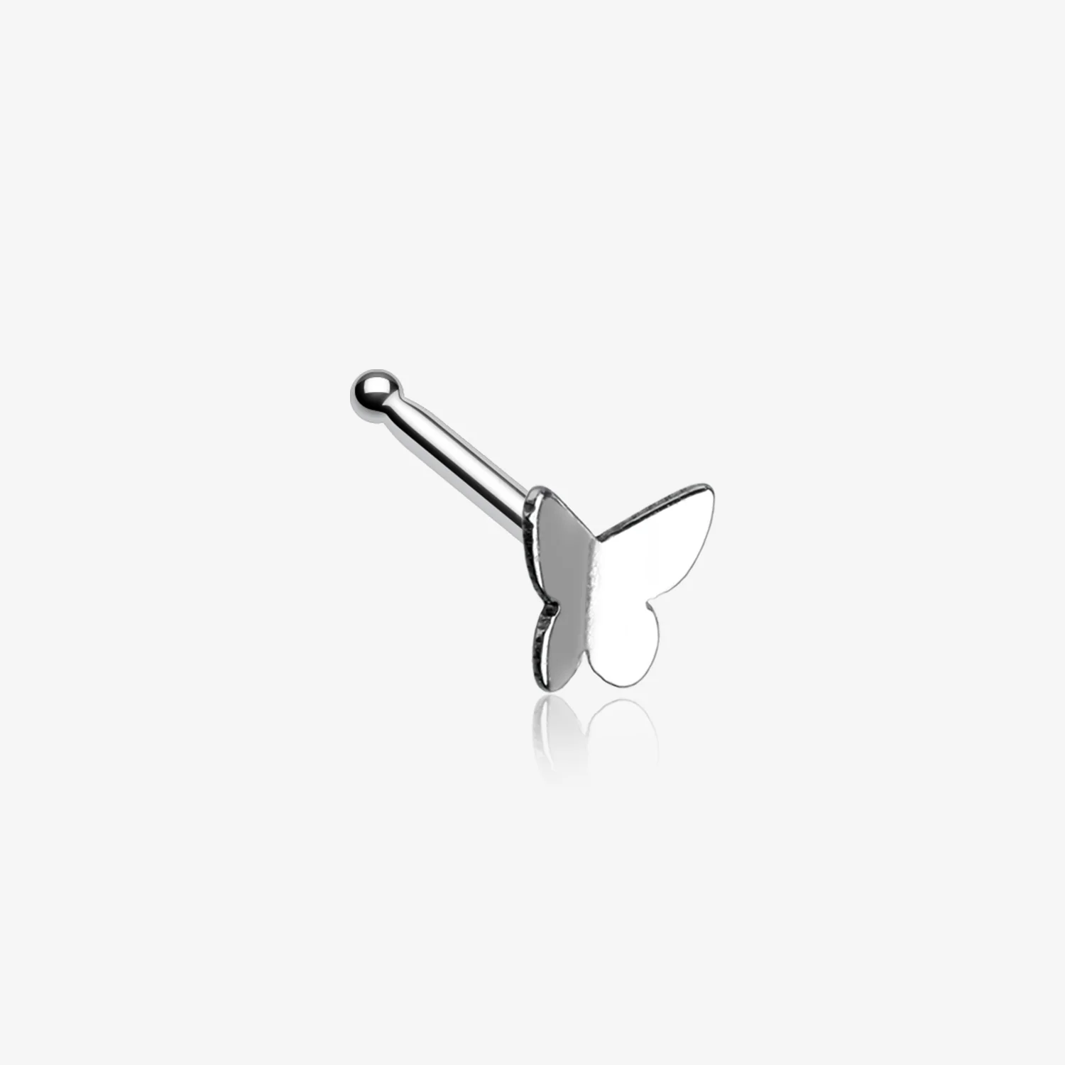 Dainty Butterfly Icon Nose Stud Ring