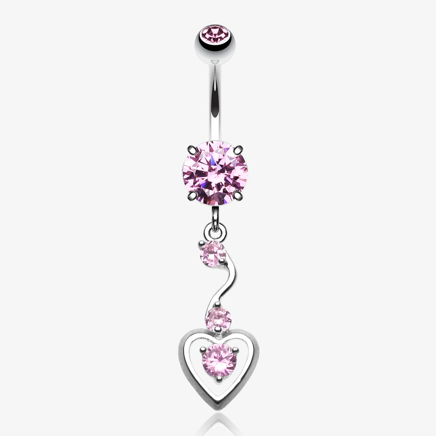Dainty Dangled Heart Belly Button Ring