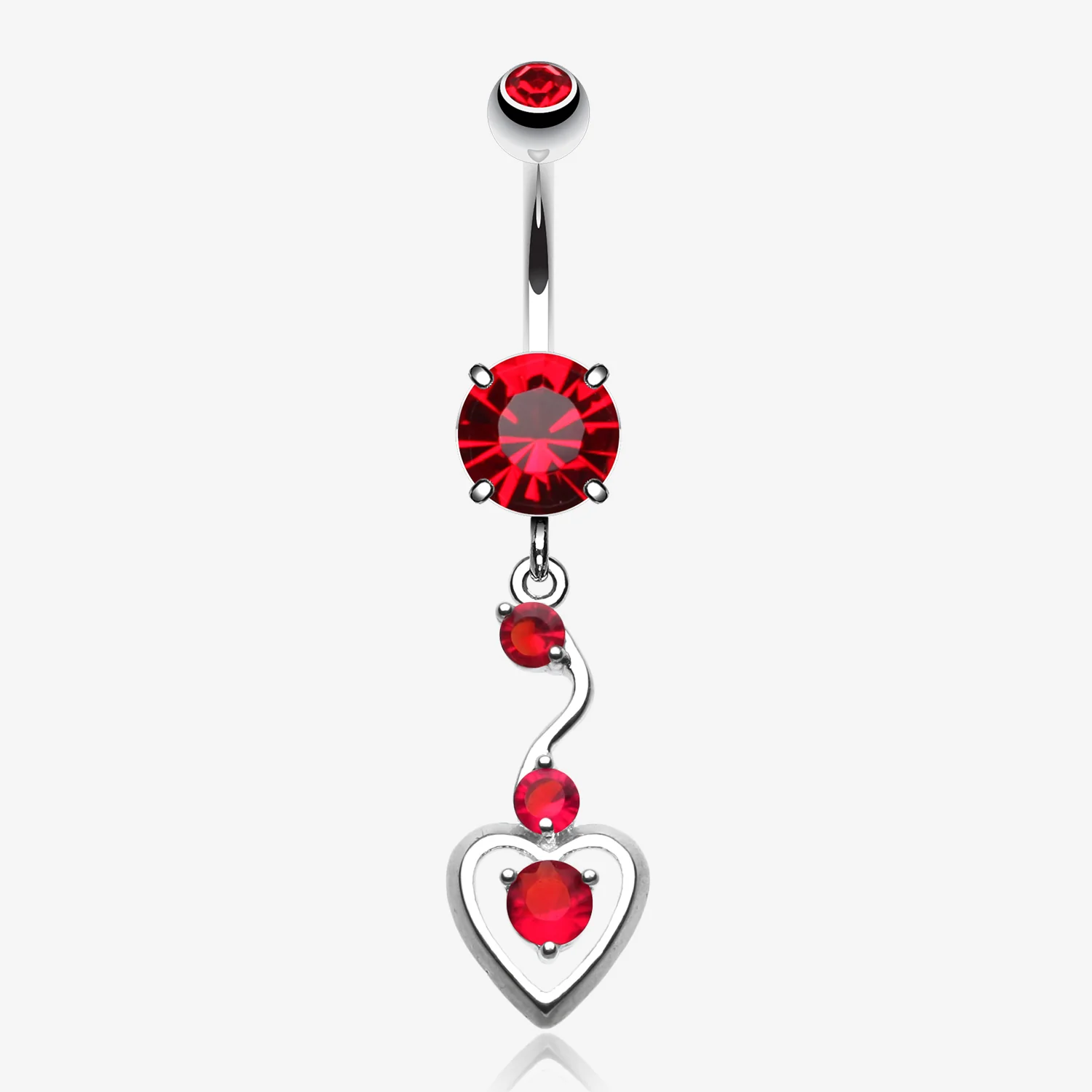 Dainty Dangled Heart Belly Button Ring