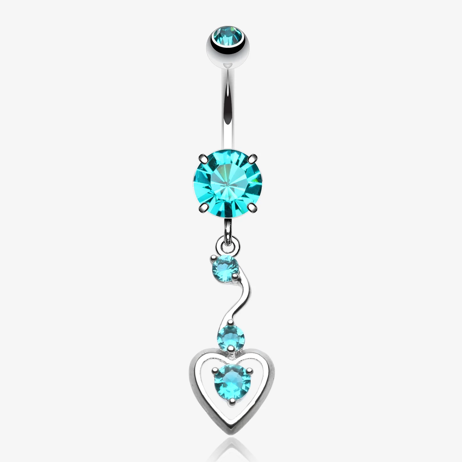 Dainty Dangled Heart Belly Button Ring