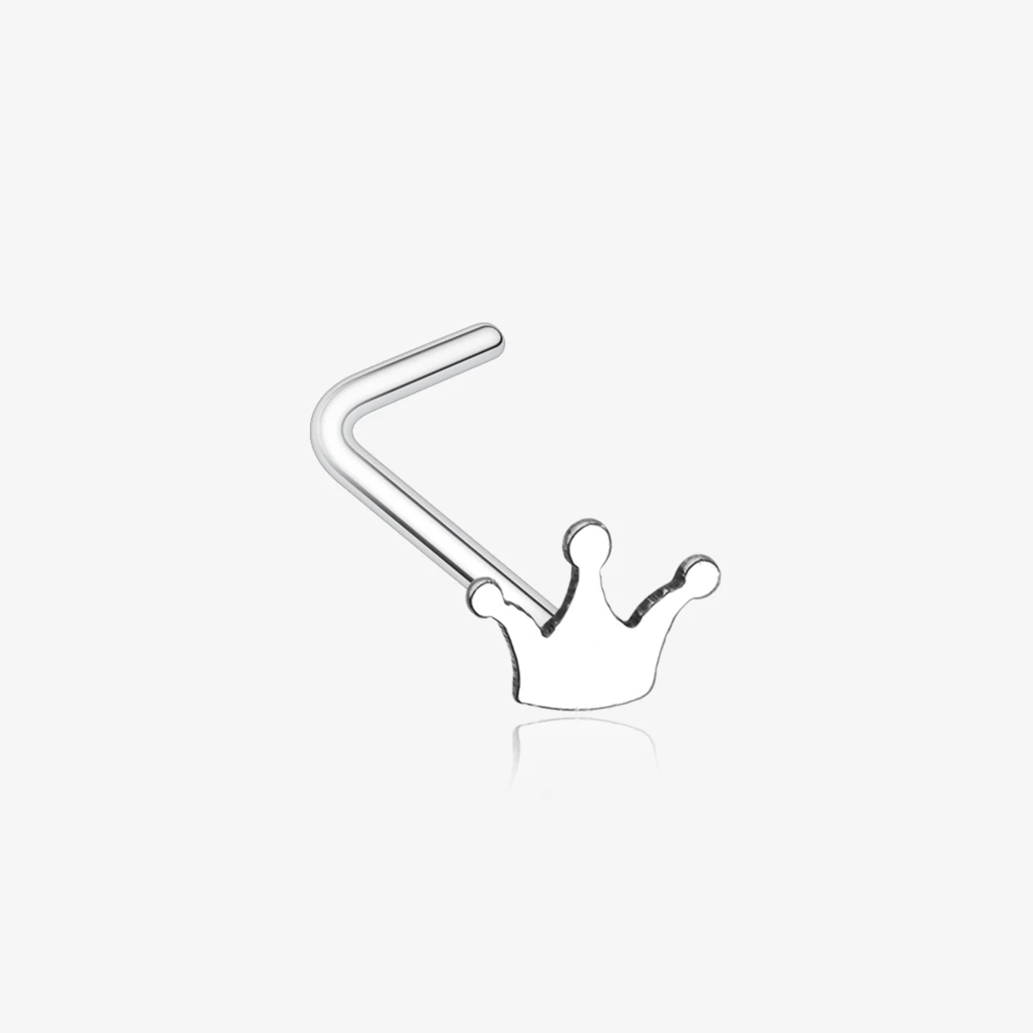 Dainty Princess Crown Icon L-Shaped Nose Ring