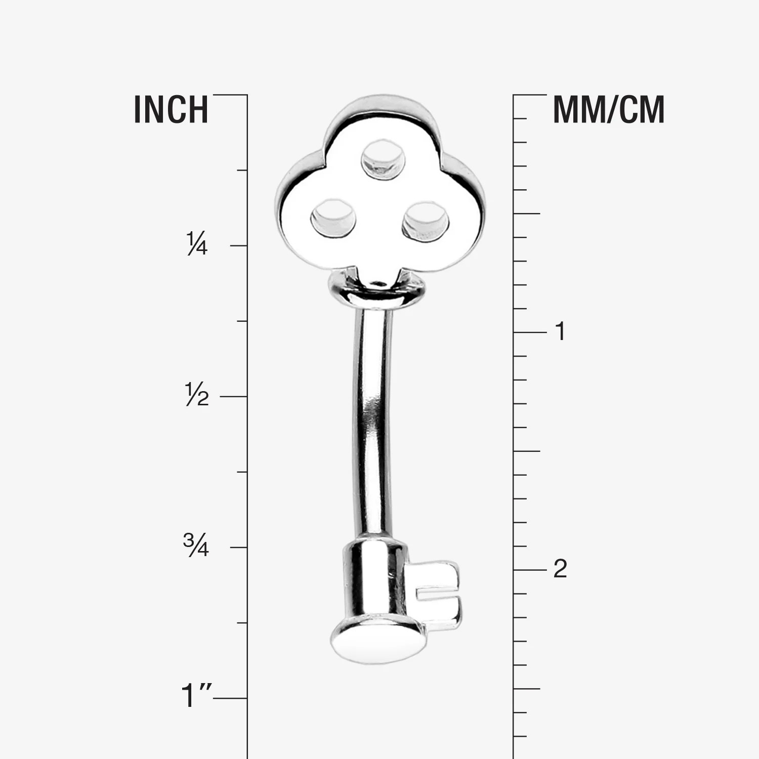 Dainty Princess Key Belly Button Ring - Image 2