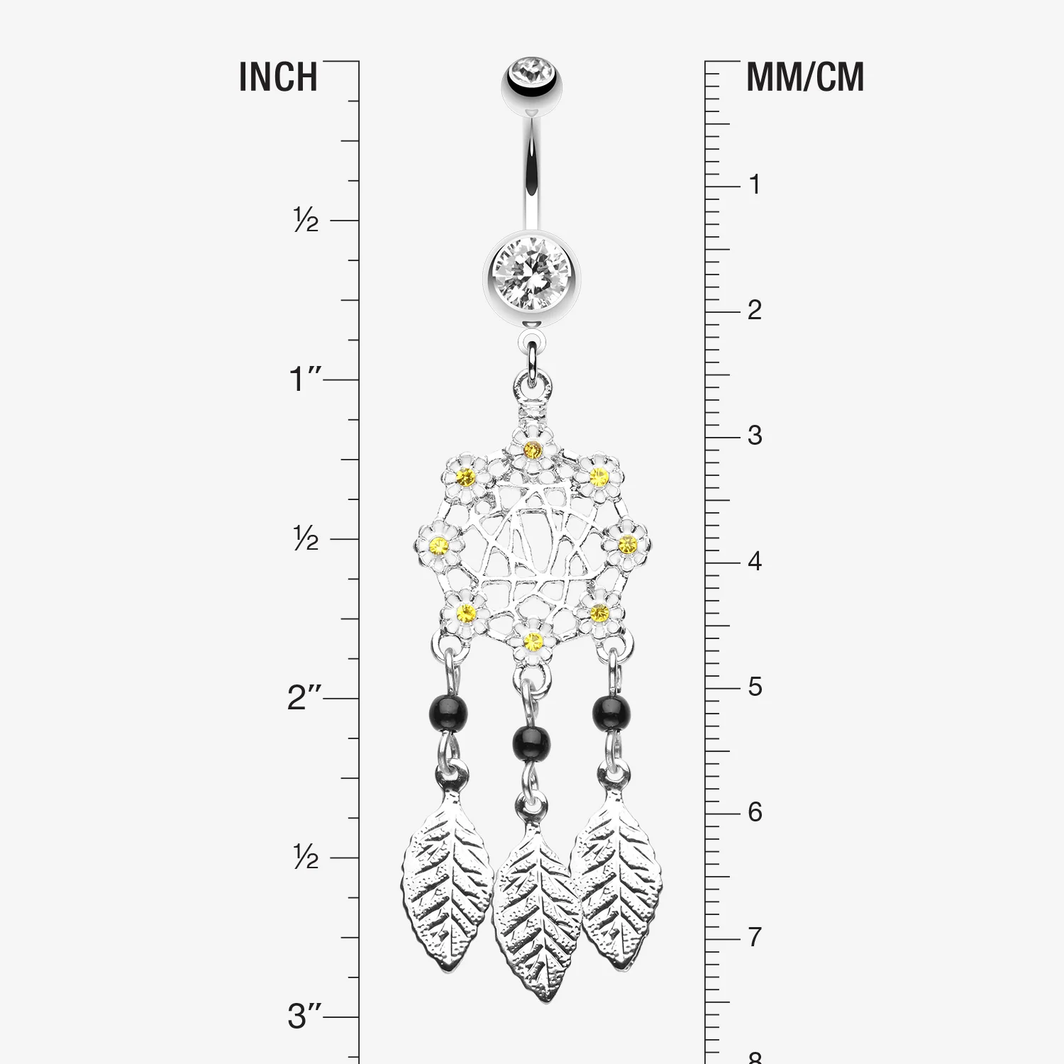 Daisy Glam Dreamcatcher Belly Button Ring - Image 2
