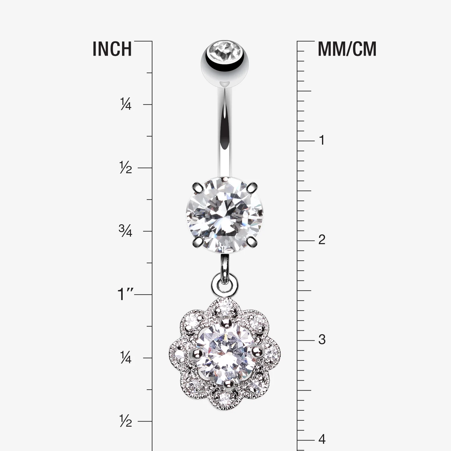 Dazzling Flower Belly Ring - Image 2