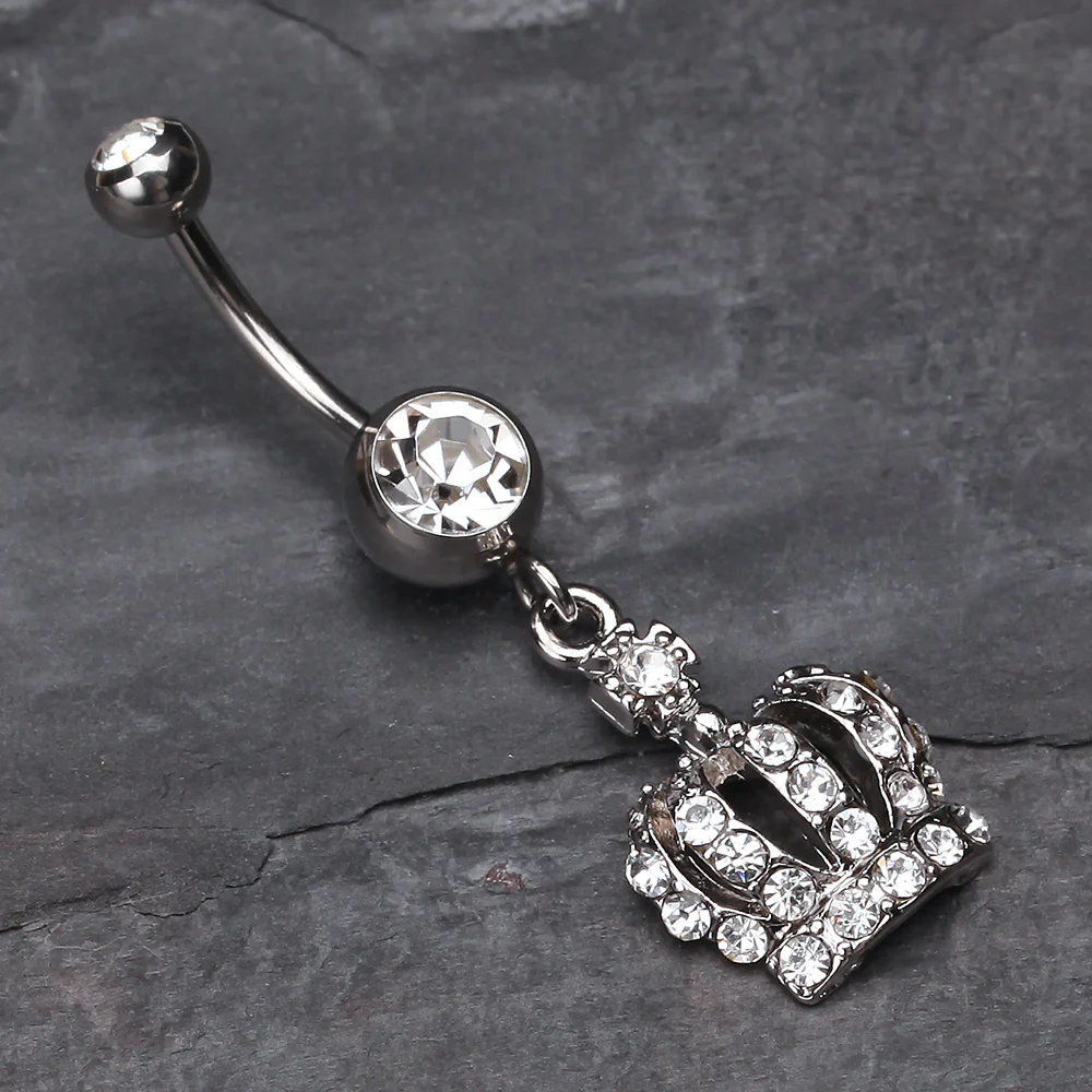 Dazzling Royal Crown Belly Ring - Image 3