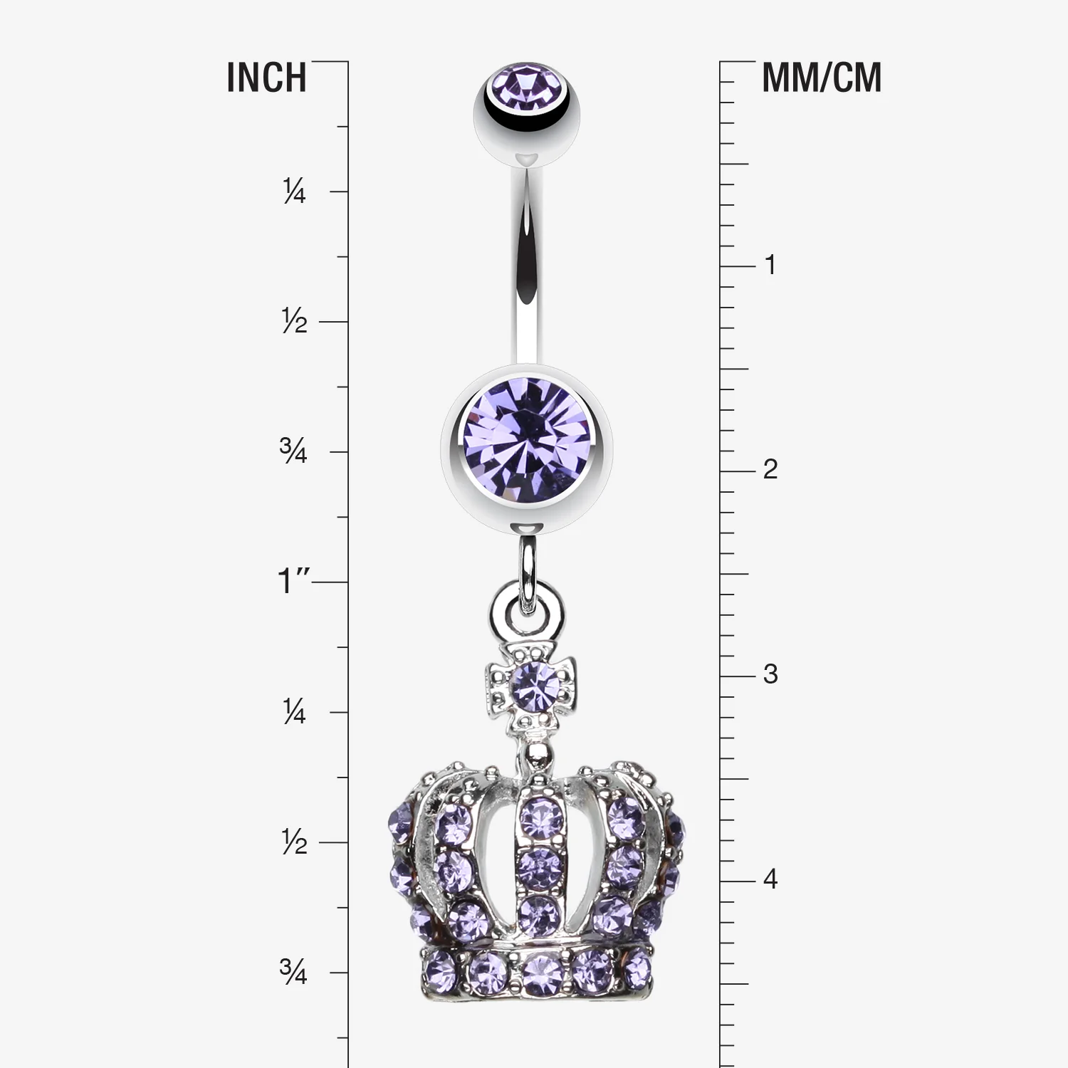 Dazzling Royal Crown Belly Ring - Image 2