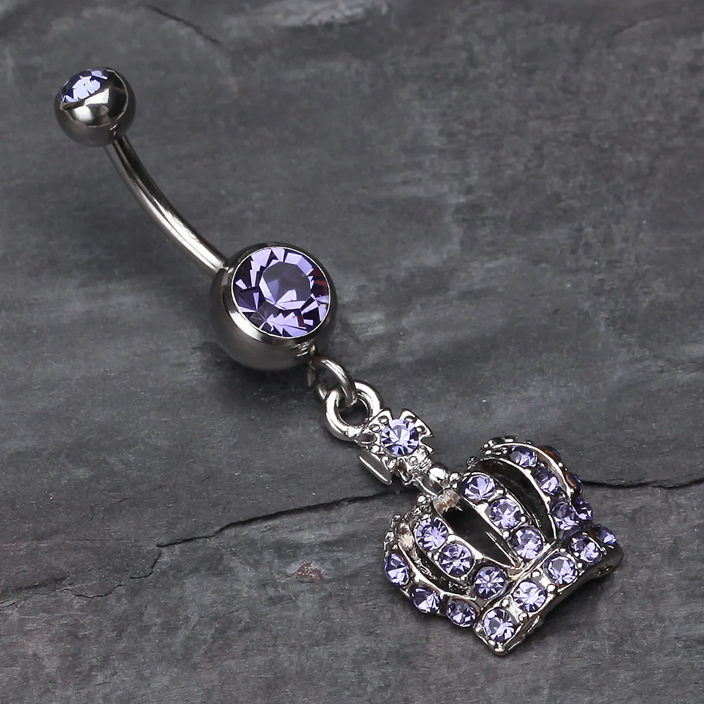 Dazzling Royal Crown Belly Ring - Image 3