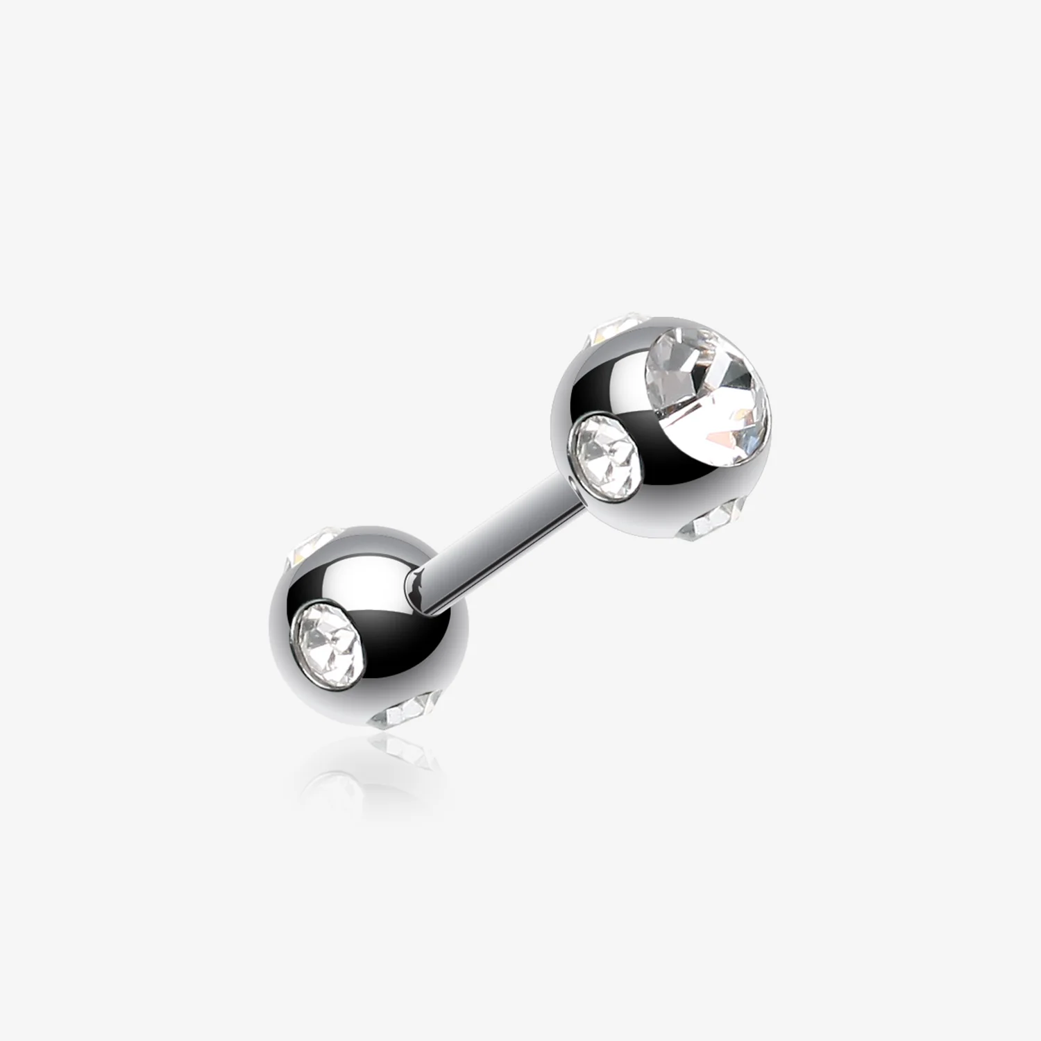 Double Aurora Gem Ball Steel Cartilage Tragus Barbell