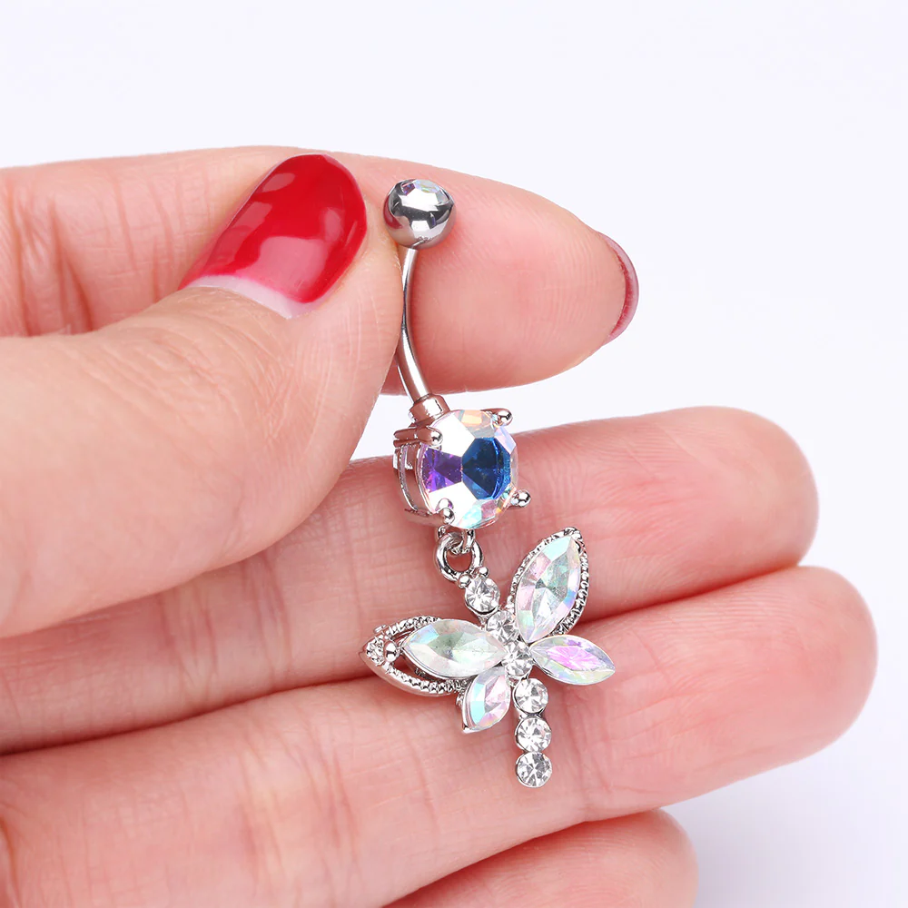 Dragonfly Glam Belly Button Ring - Image 4