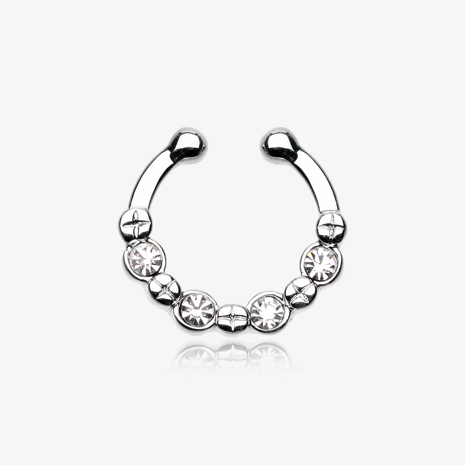 Elan Multi-Gem Fake Septum Clip-On Ring