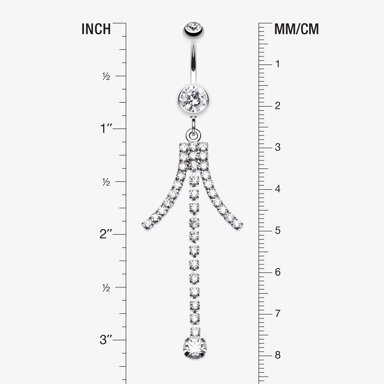 Elegant Bejeweled Cascading Belly Button Ring - Image 2