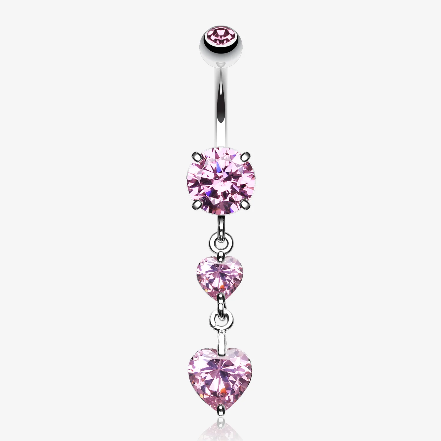 Elegant Double Hearts Belly Button Ring
