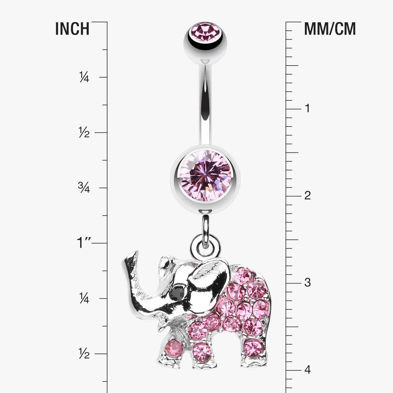 Elephant Walk Dangle Belly Button Ring - Image 2