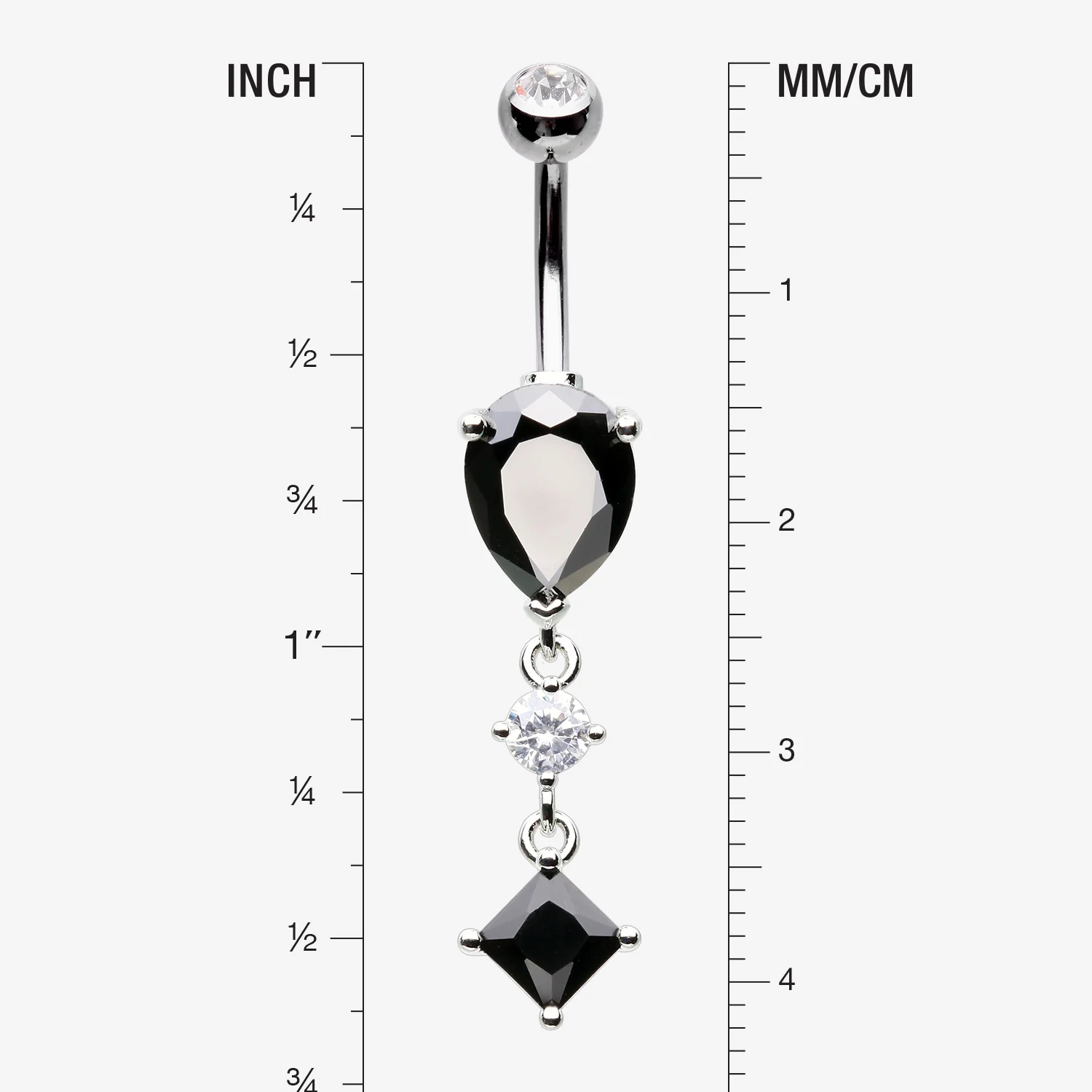 Enchant Sparkle Teardrop Princess Dangle Belly Button Ring - Image 2