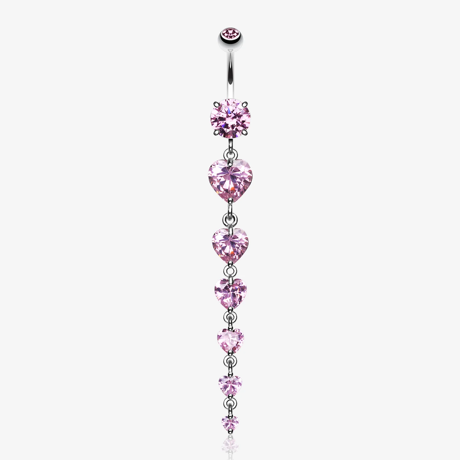 Enchanting Heart Cascade Belly Ring