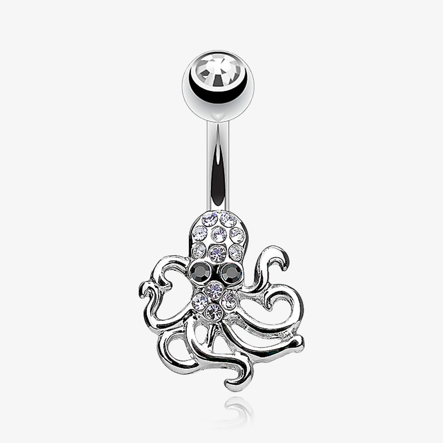 Evil Octopus Sparkle Belly Button Ring