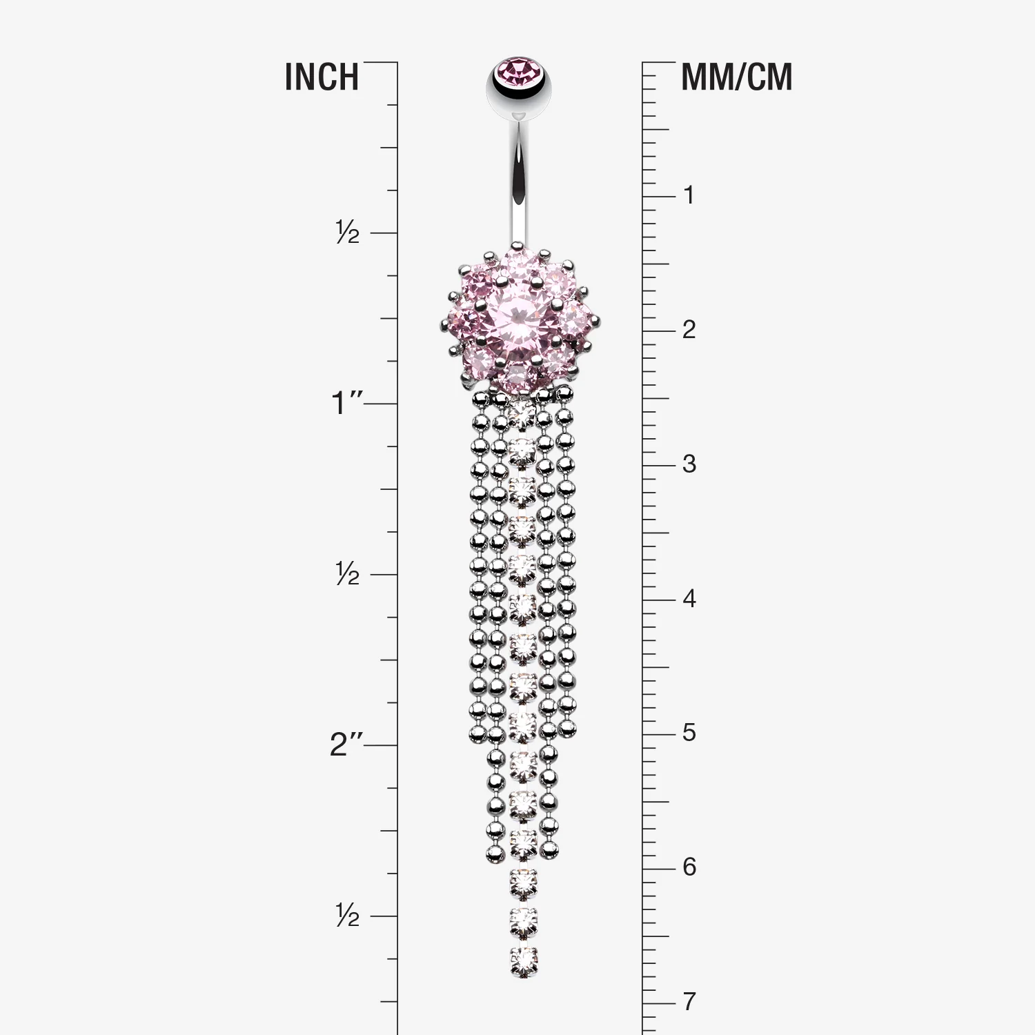 Exquisite Bedazzled Cascading Belly Button Ring - Image 2