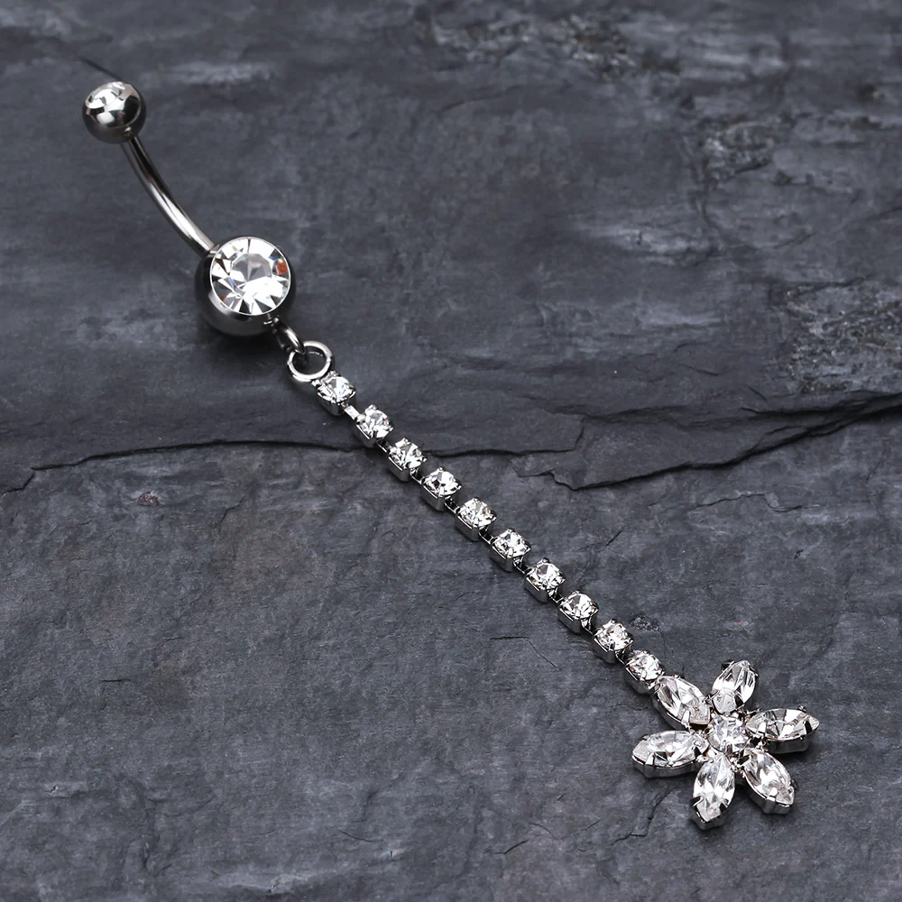 Flower Journey Gem Sparkle Belly Ring - Image 3