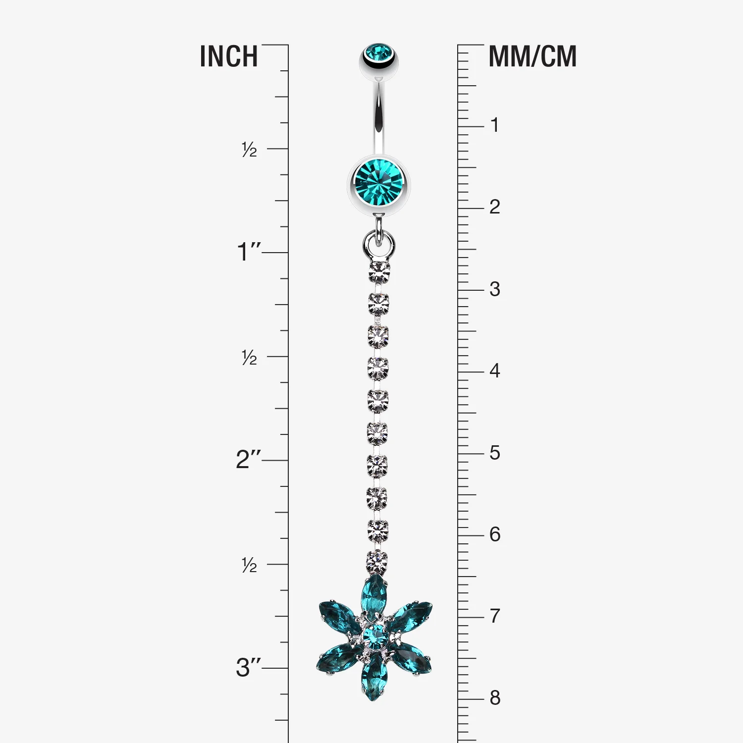 Flower Journey Gem Sparkle Belly Ring - Image 2