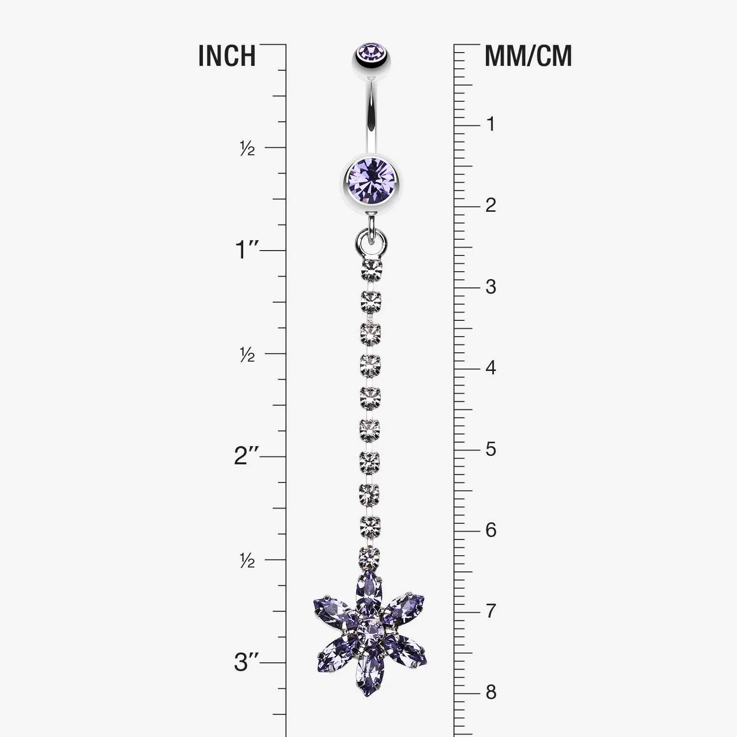 Flower Journey Gem Sparkle Belly Ring - Image 2