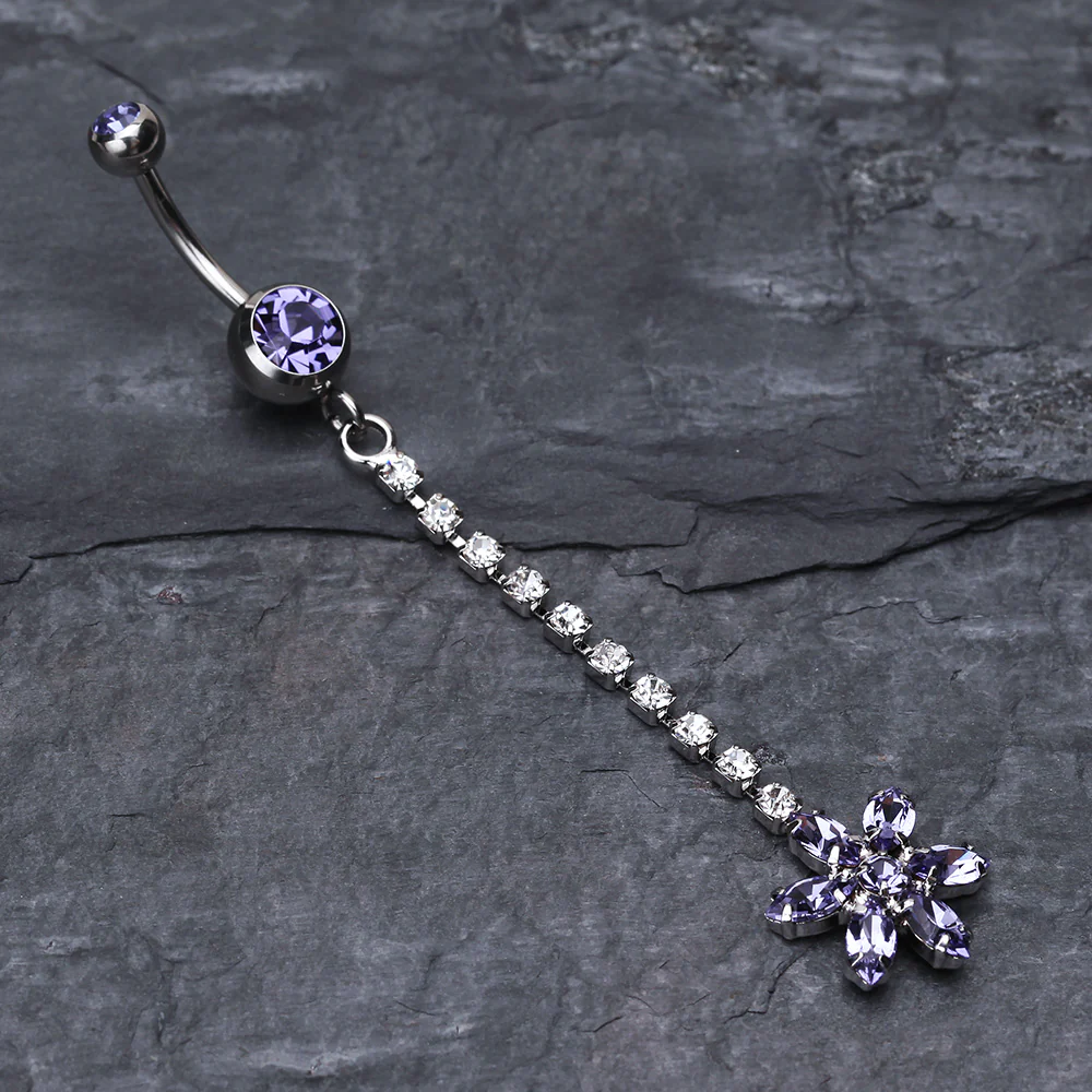 Flower Journey Gem Sparkle Belly Ring - Image 3