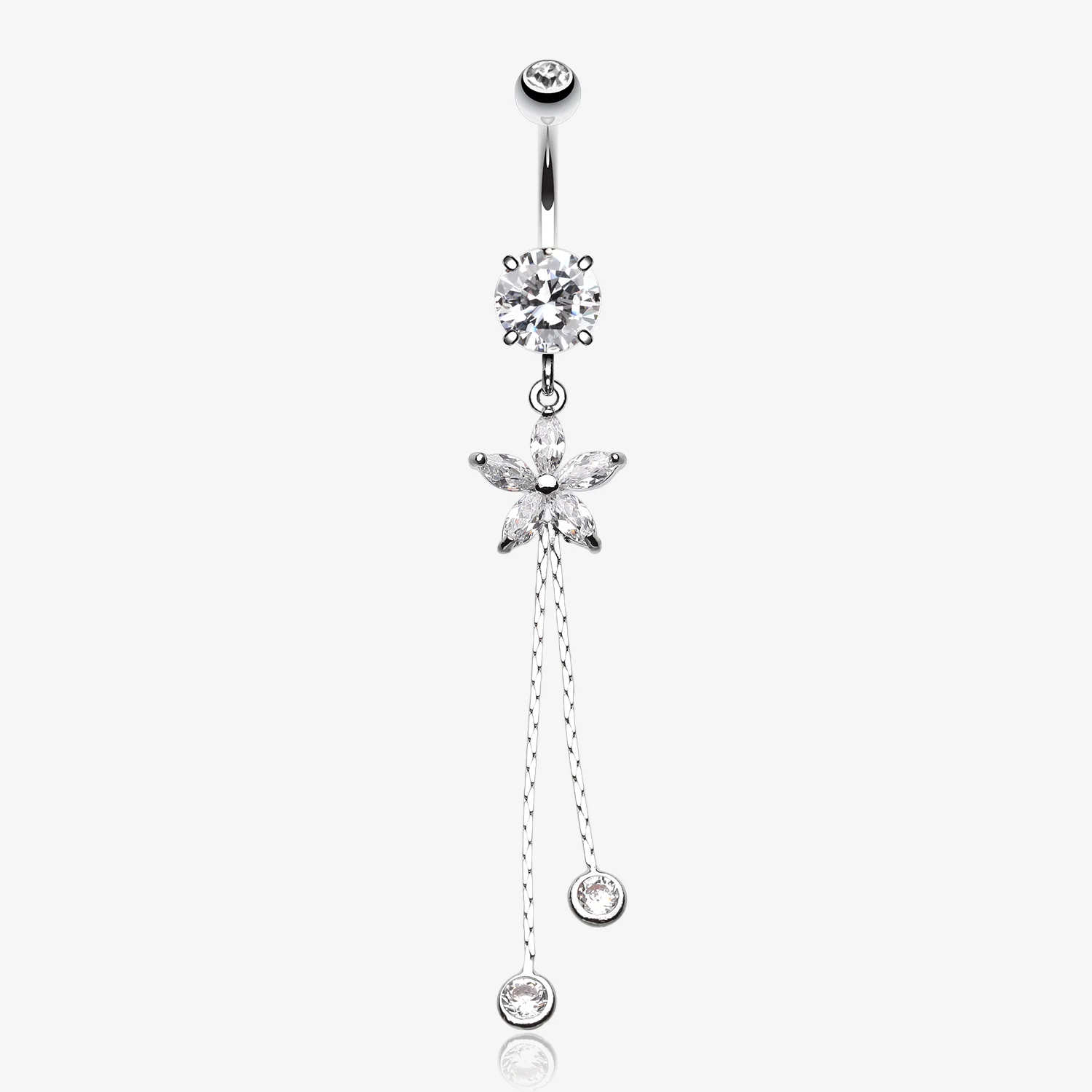 Flower Sparkle Belly Button Ring