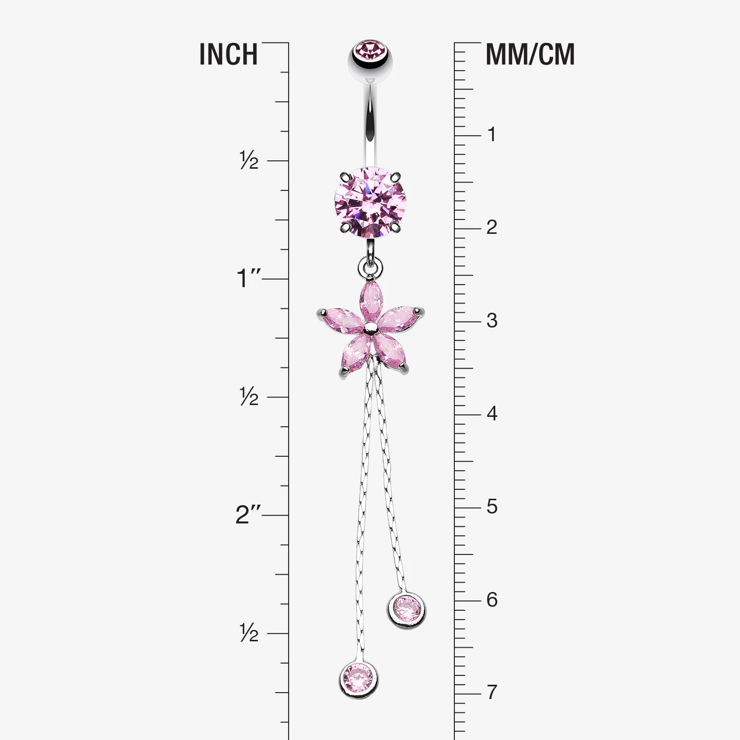 Flower Sparkle Belly Button Ring - Image 2