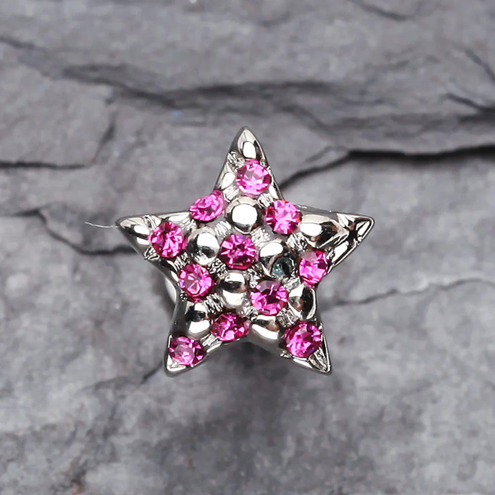 Fluffy Star Multi-Gem Cartilage Earring - Image 3