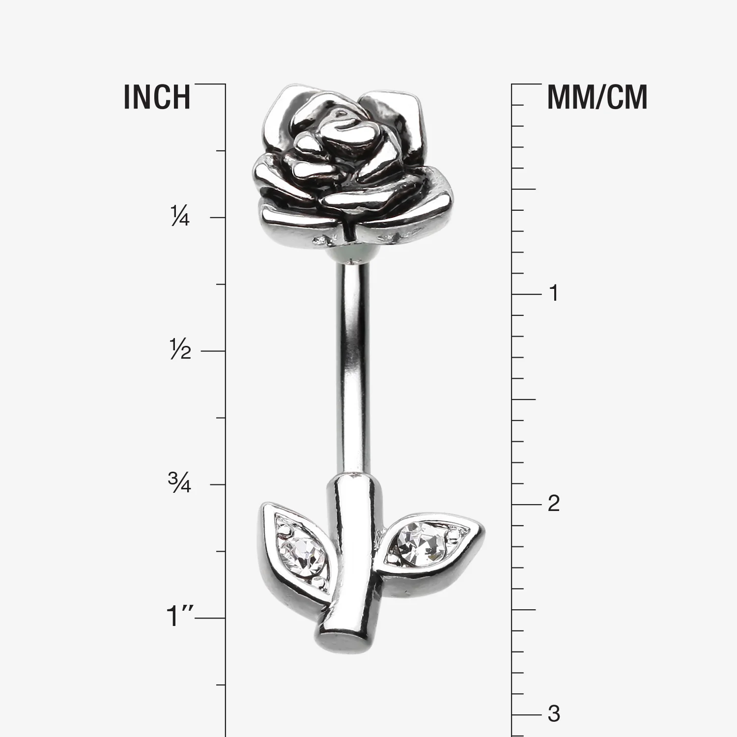 Full Blossom Rose Belly Button Ring - Image 2