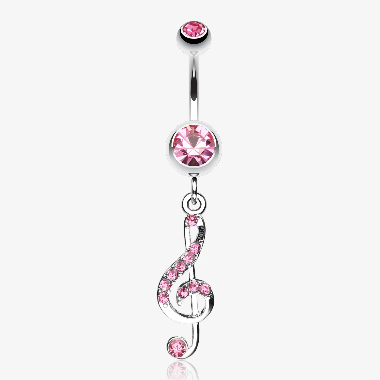 G Clef Music Note Sparkle Belly Ring