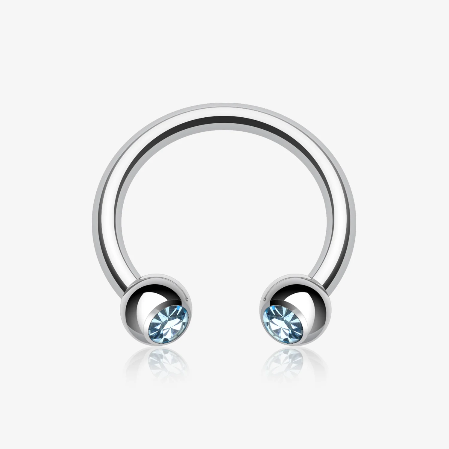 Gem Ball Steel Horseshoe Circular Barbell
