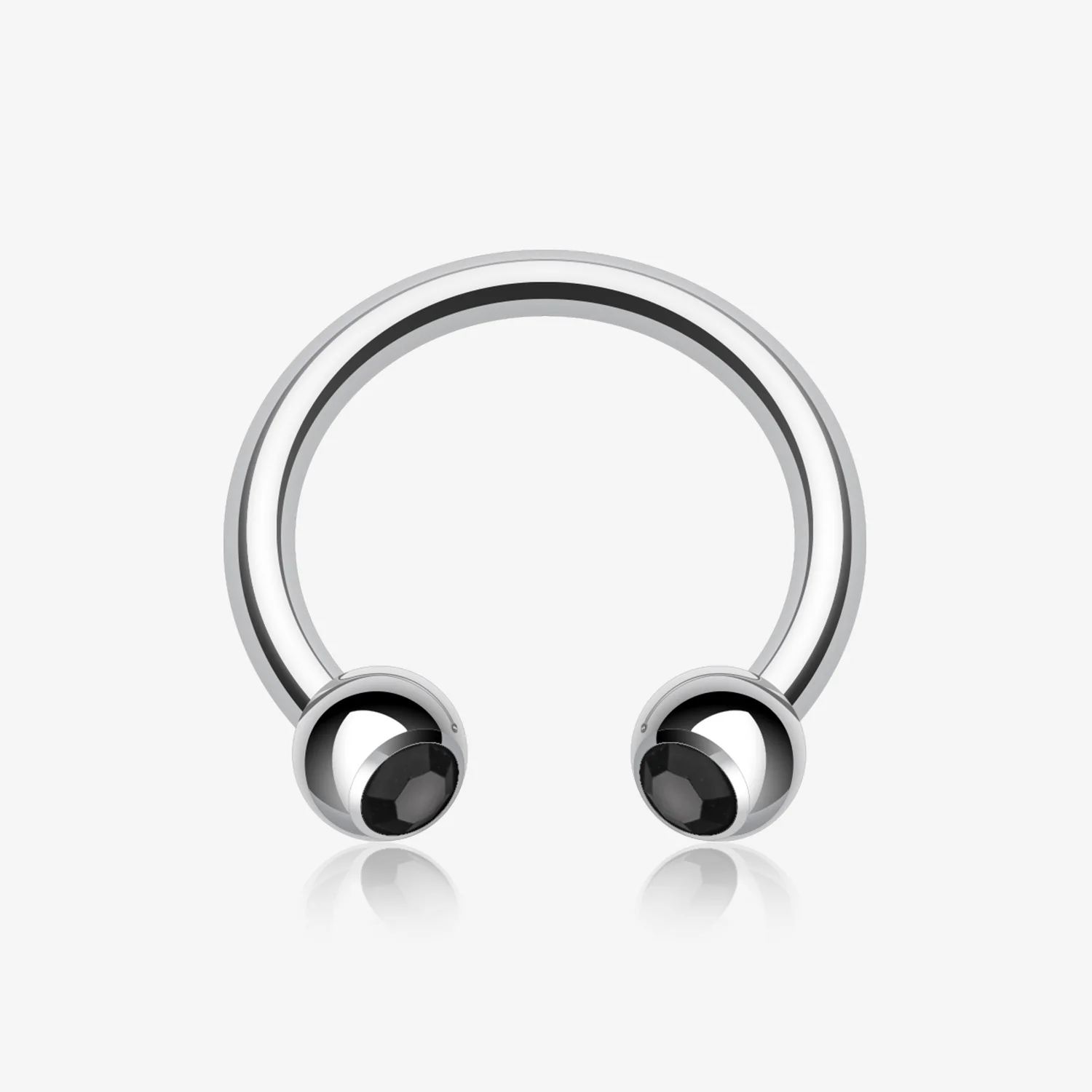 Gem Ball Steel Horseshoe Circular Barbell