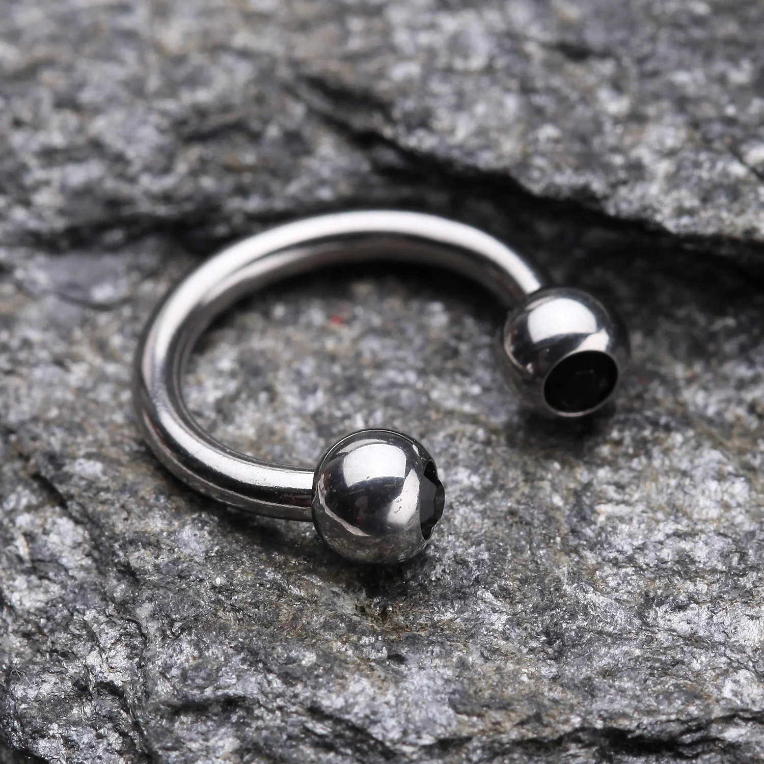 Gem Ball Steel Horseshoe Circular Barbell - Image 2