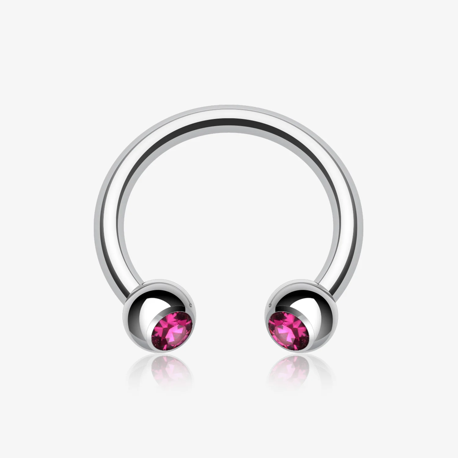 Gem Ball Steel Horseshoe Circular Barbell