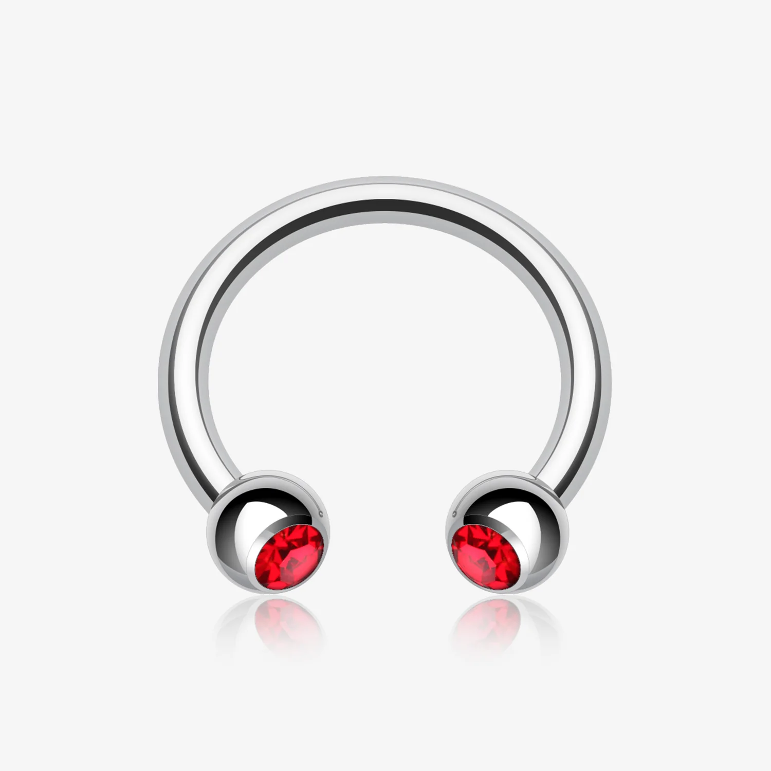 Gem Ball Steel Horseshoe Circular Barbell