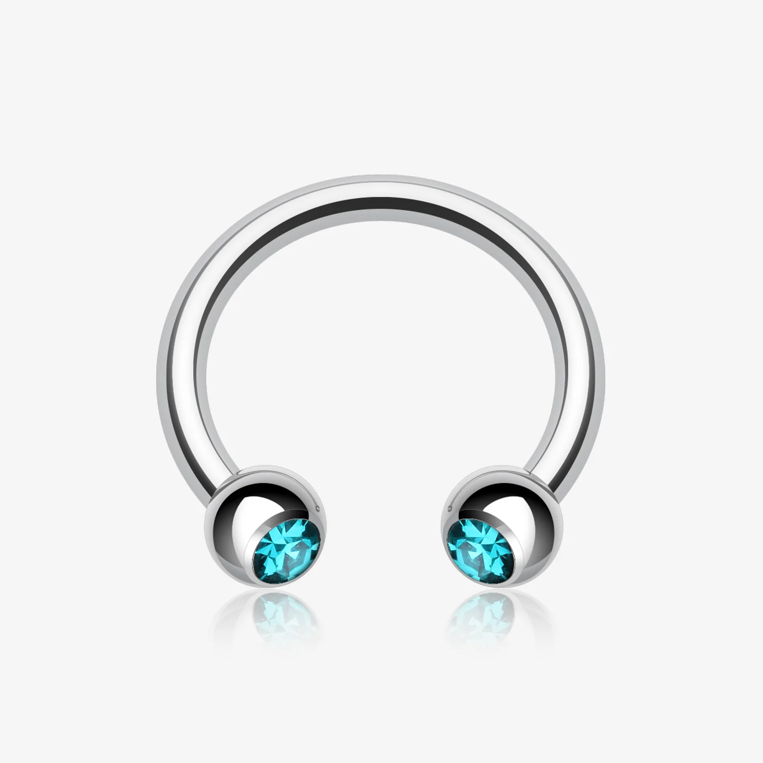 Gem Ball Steel Horseshoe Circular Barbell