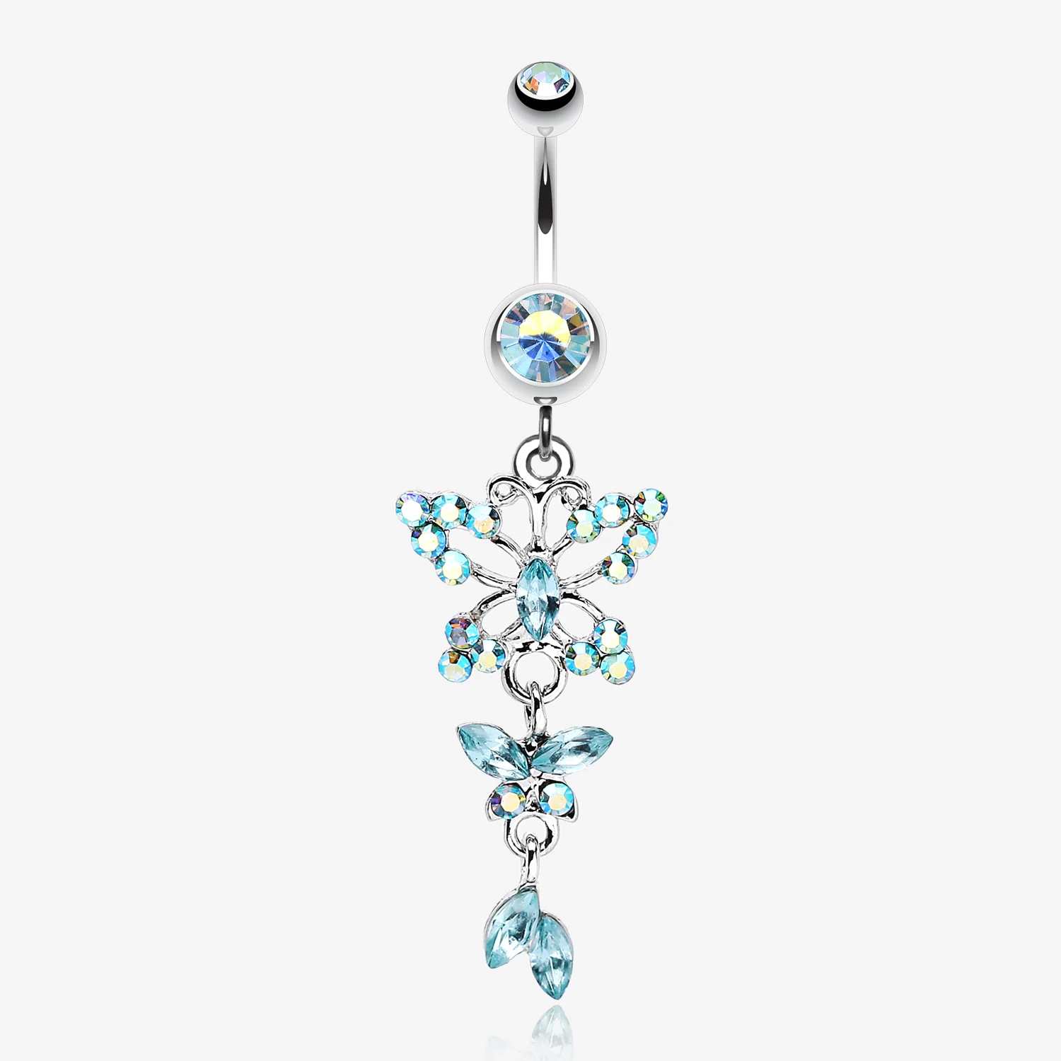 Glam Butterfly Fall Fancy Belly Ring