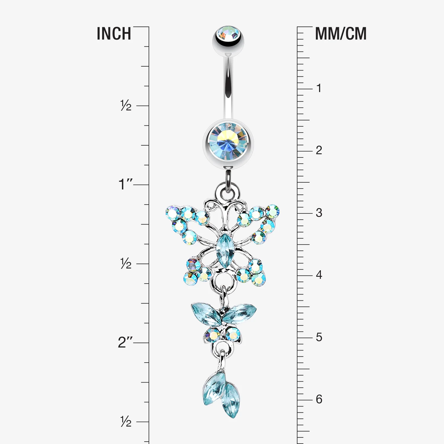 Glam Butterfly Fall Fancy Belly Ring - Image 2