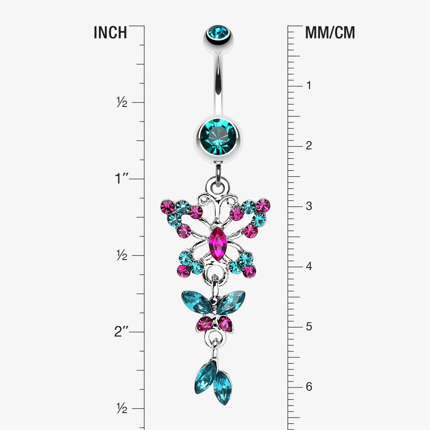 Glam Butterfly Fall Fancy Belly Ring - Image 2