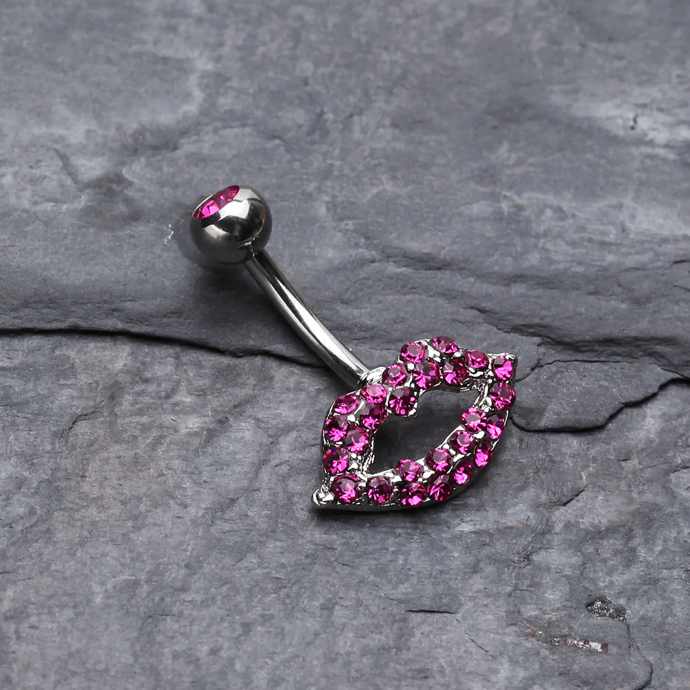 Glamour Sexy Lips Belly Button Ring - Image 3