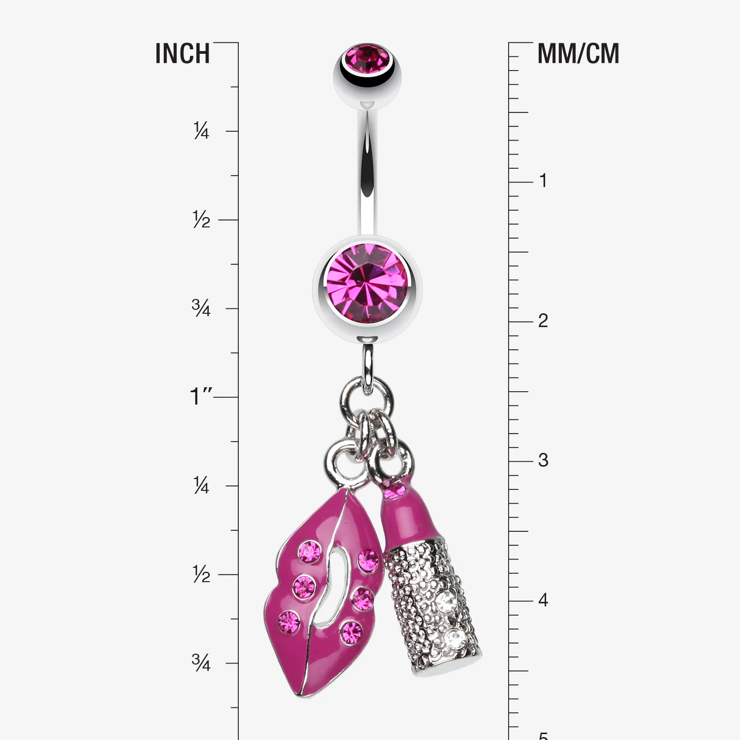 Glamourous Lip and Lipstick Belly Ring - Image 2