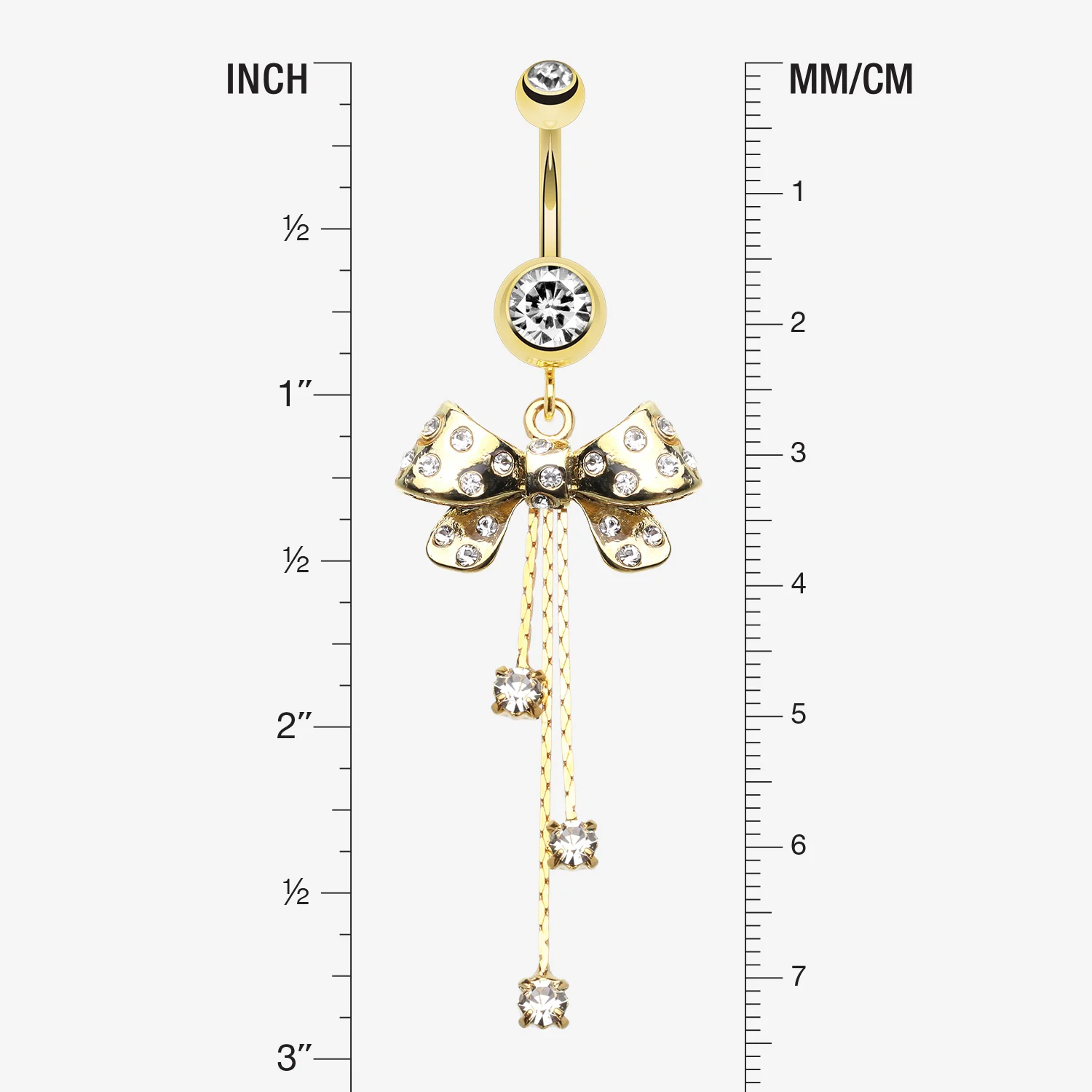 Glistening Bow-Tie Multi-Gem Belly Button Ring - Image 2